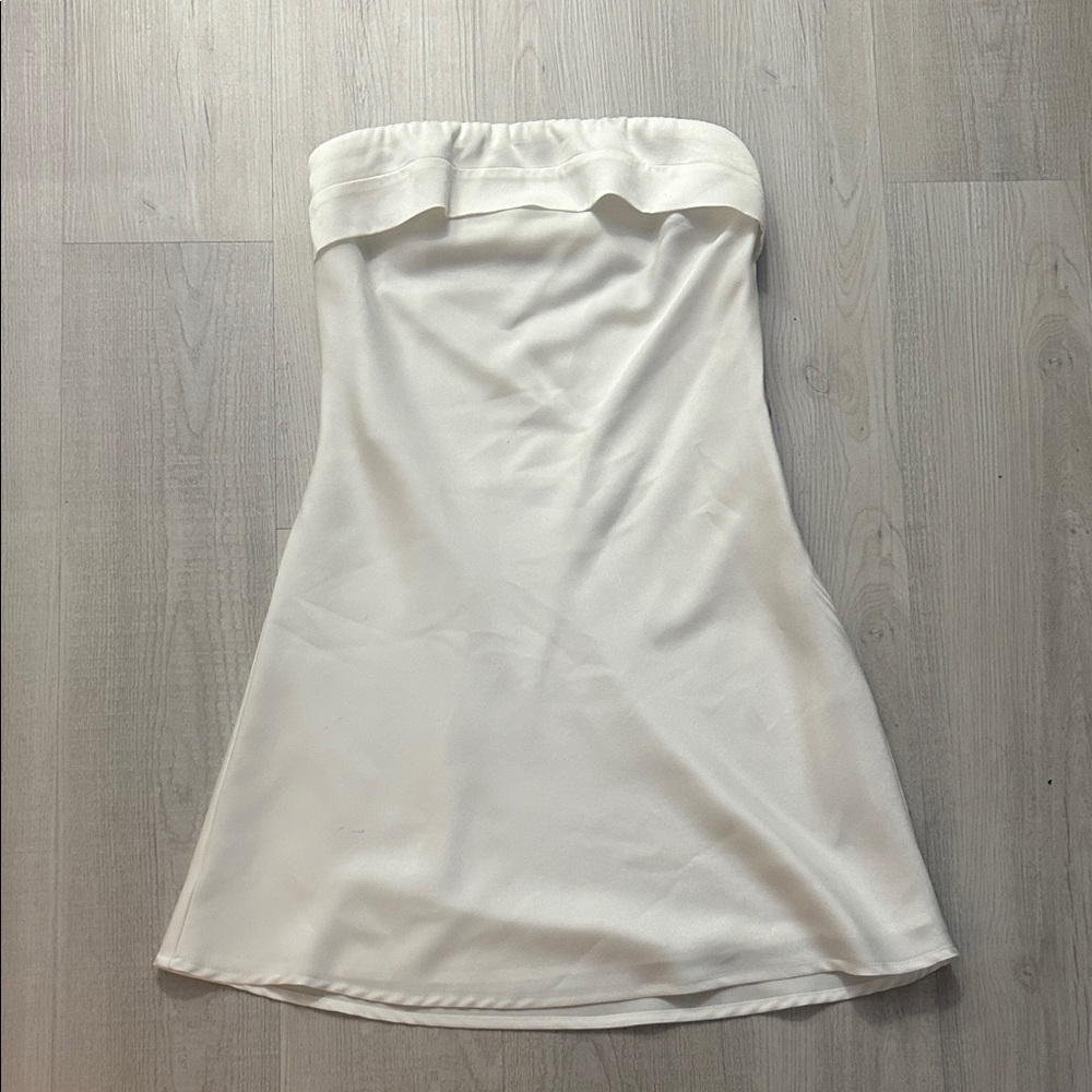 Cotton Candy Strapless Cream Dress